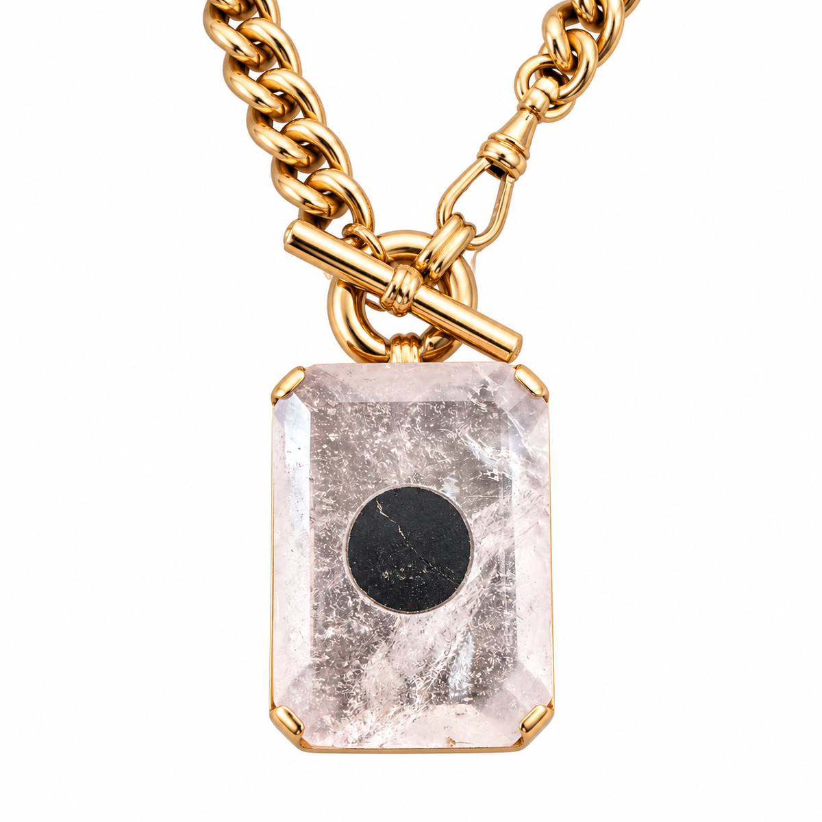 GAS BIJOUX - COLLIER FRAME - METAL DORE - CRISTAL DE ROCHE