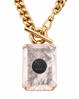 GAS BIJOUX - COLLIER FRAME - METAL DORE - CRISTAL DE ROCHE