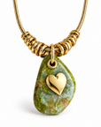 GAS BIJOUX - COLLIER GALET - VESSONITE - MÉTAL DORÉ