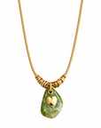 GAS BIJOUX - COLLIER GALET - VESSONITE - MÉTAL DORÉ