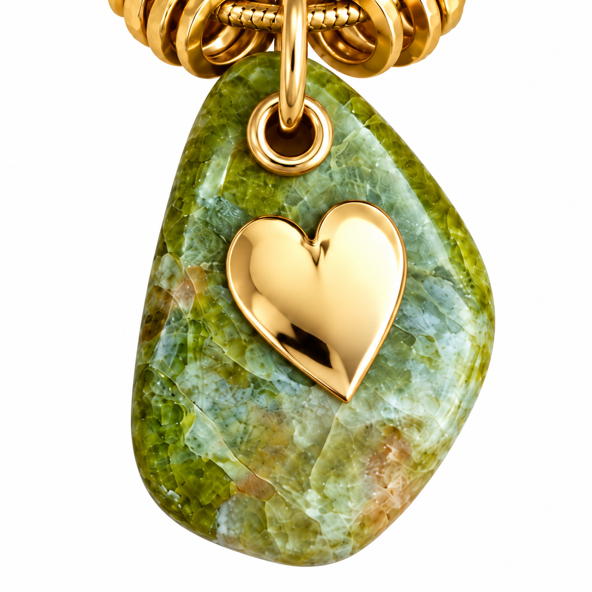 GAS BIJOUX - COLLIER GALET - VESSONITE - MÉTAL DORÉ