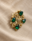 AZAFRAN ROZA - BROCHE EX-VOTO - DORÉ ET VERTE