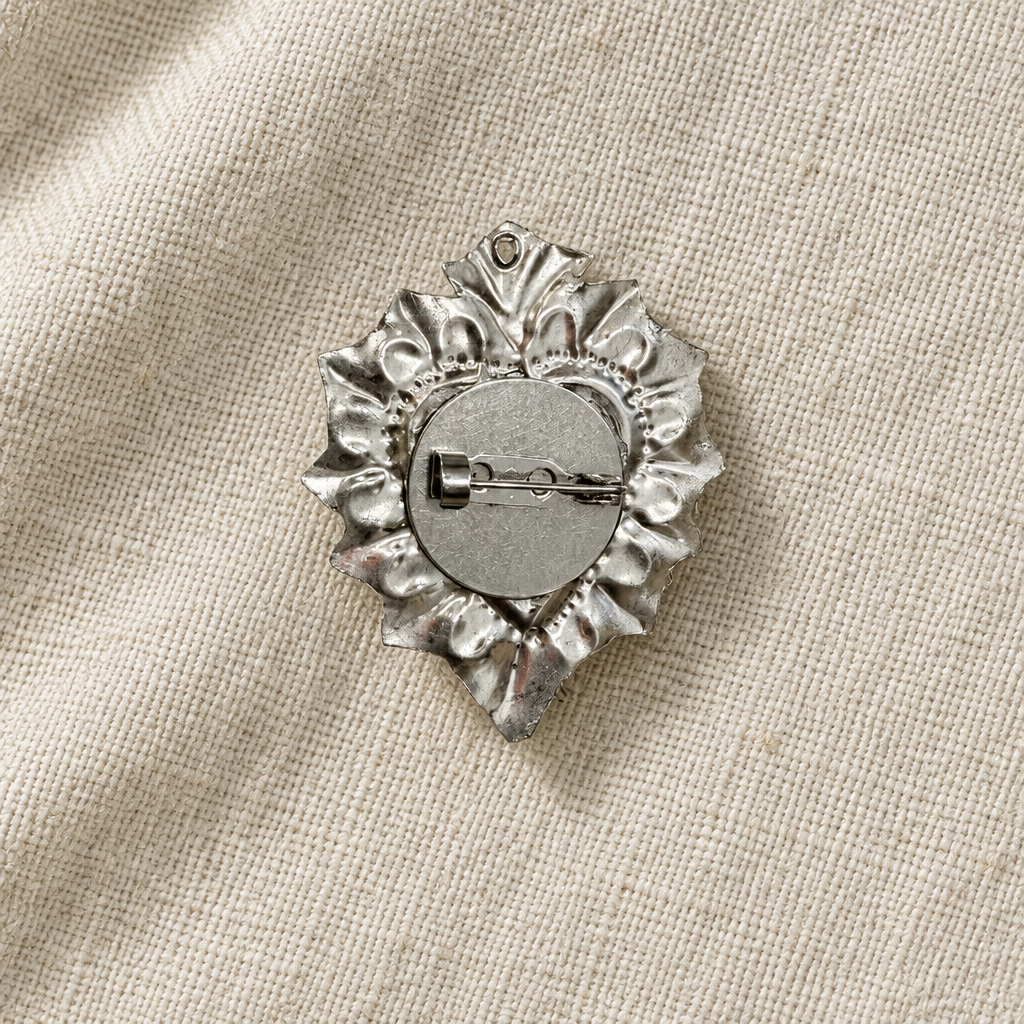 AZAFRAN ROZA - BROCHE EX-VOTO - DORÉ ET VERTE