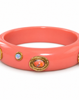 GAS BIJOUX - JONC NAE CORAIL - PIERRES NATURELLES - MÉTAL DORÉ