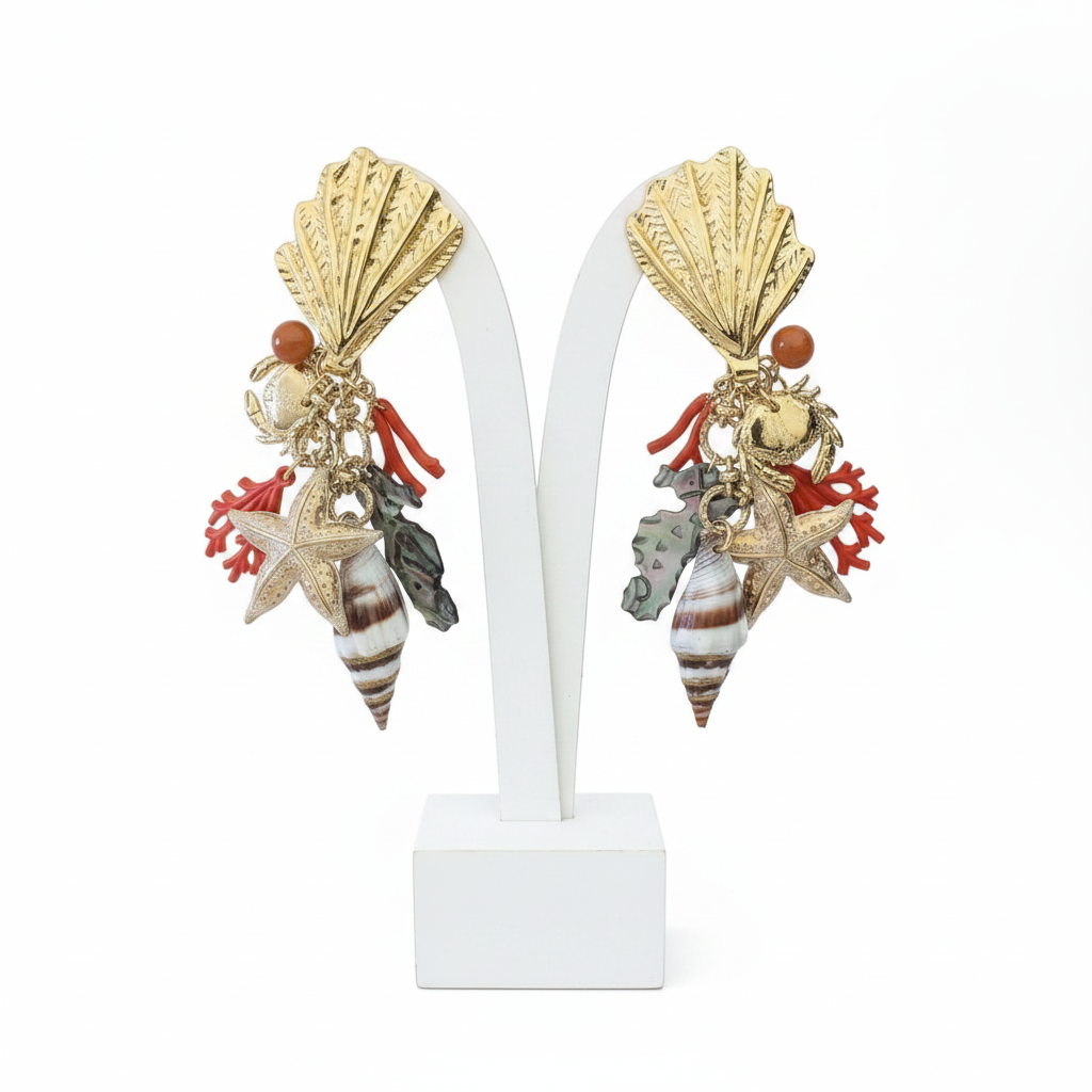 GAS BIJOUX - BOUCLES D’OREILLES DORÉES  CLIPS SHELLITA - MODÈLE UNIQUE