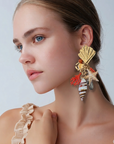 GAS BIJOUX - BOUCLES D’OREILLES DORÉES  CLIPS SHELLITA - MODÈLE UNIQUE
