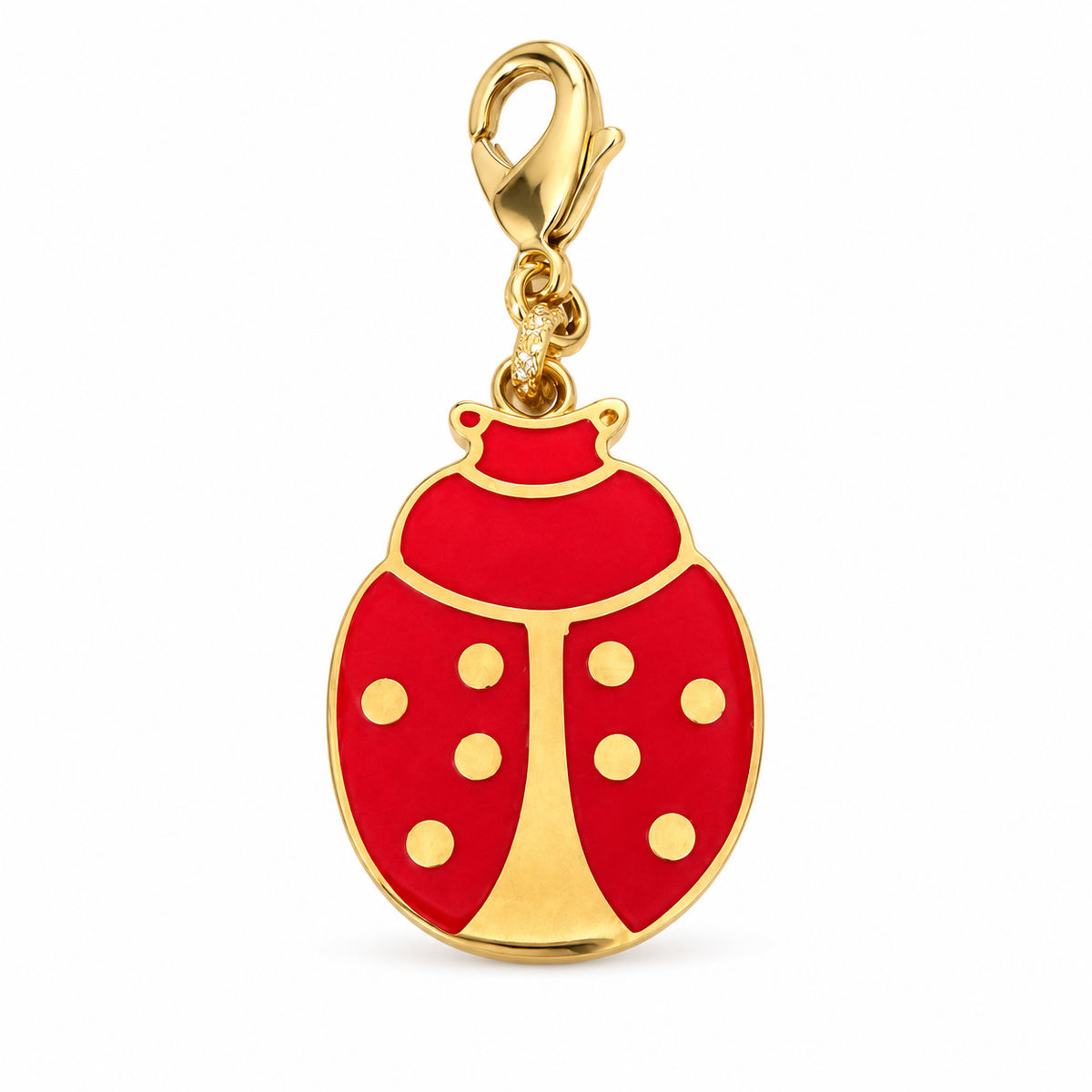 GAS BIJOUX - CHARMS MIRAGE EMAIL ROUGE COCCI GRAND MODÈLE - MÉTAL DORÉ