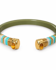 GAS BIJOUX - BRACELET SARINA BIS - ACÉTATE KAKI - MÉTAL DORÉ