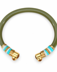 GAS BIJOUX - BRACELET SARINA BIS - ACÉTATE KAKI - MÉTAL DORÉ