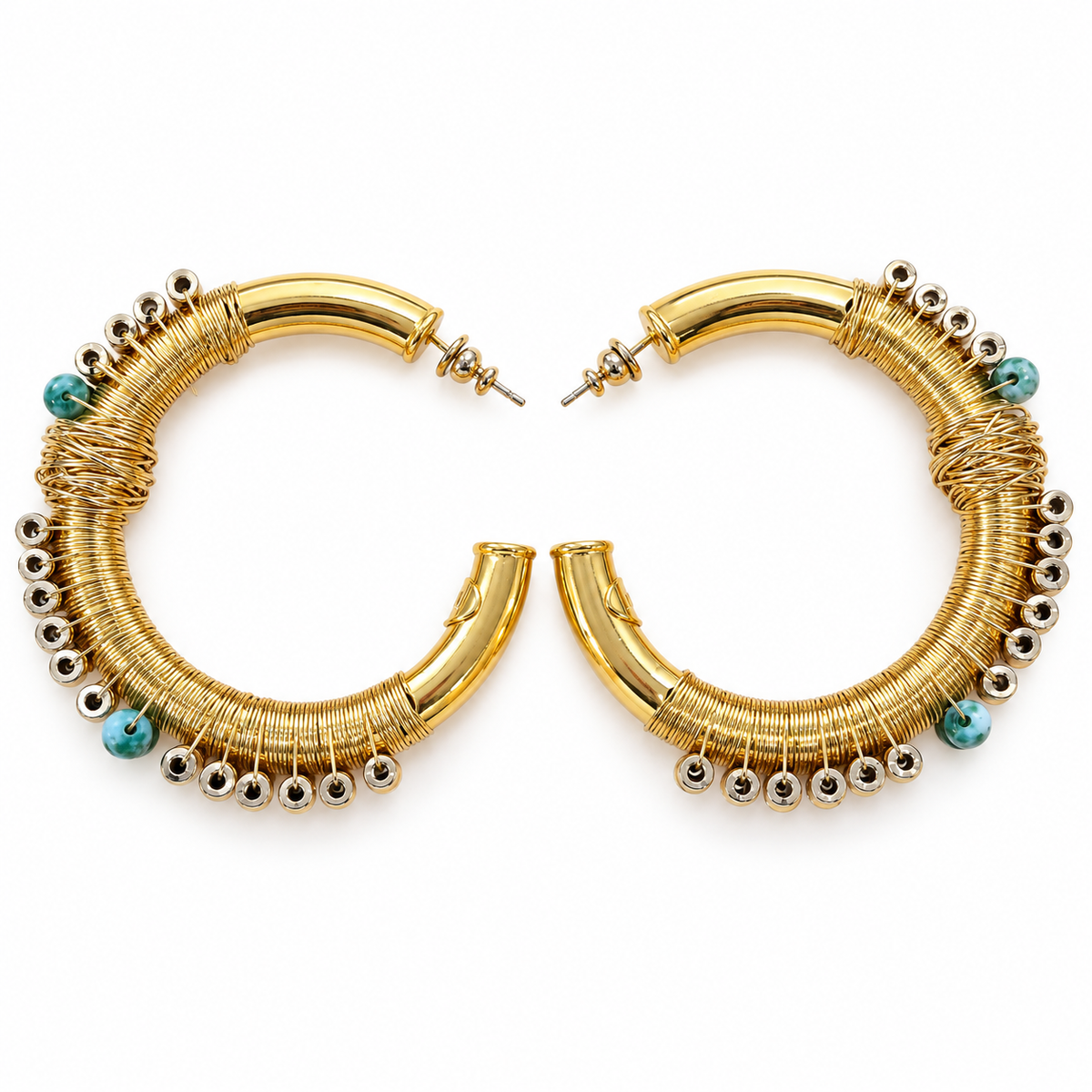 GAS BIJOUX - BOUCLES D’OREILLES CRÉOLES MÉTAL DORÉ