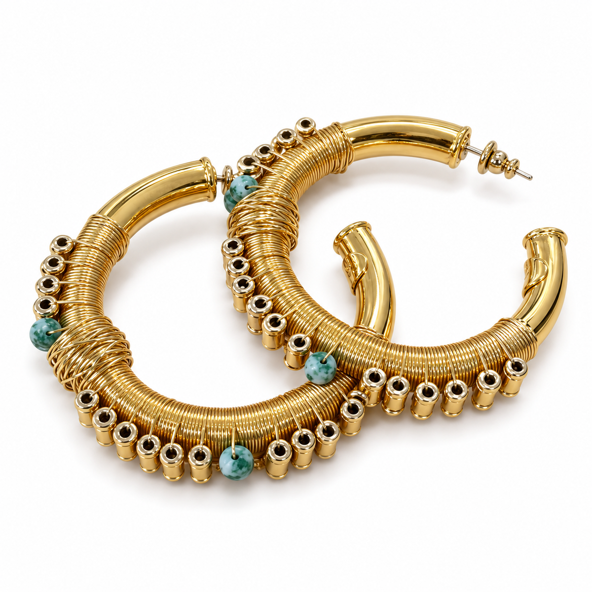 GAS BIJOUX - BOUCLES D’OREILLES CRÉOLES MÉTAL DORÉ