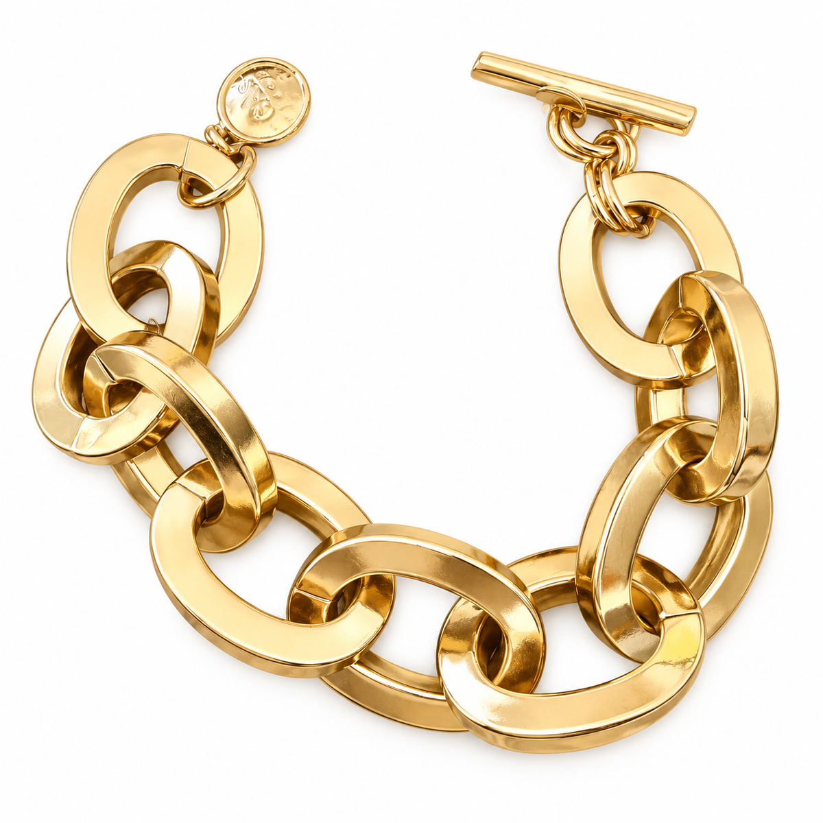 GAS BIJOUX - BRACELET MAILLE OVALE - MÉTAL DORÉ