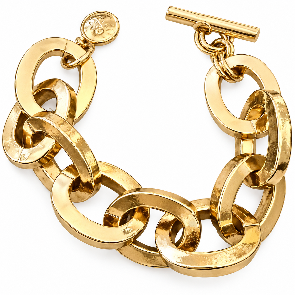 GAS BIJOUX - BRACELET MAILLE OVALE - MÉTAL DORÉ