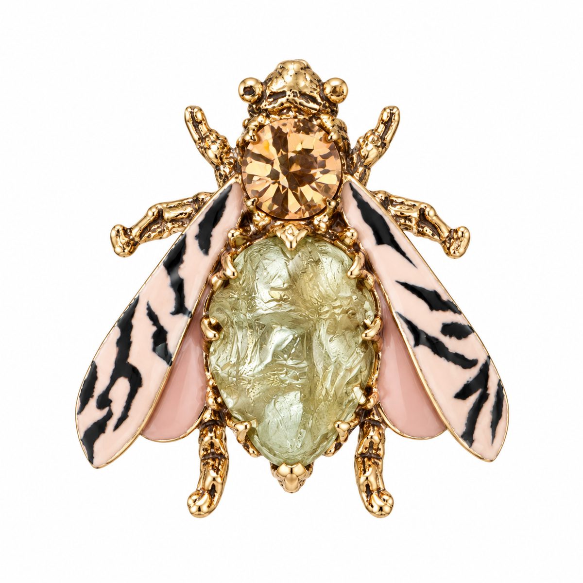 GAS BIJOUX - BROCHE MOUCHE ÉMAILLÉE - MÉTAL DORÉ