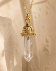 GAS BIJOUX - SAUTOIR CRISTAL NAJA GRAND MODÈLE DORÉ