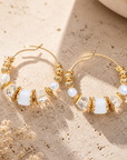 GAS BIJOUX - BOUCLES D’OREILLES CRÉOLES ALOHA DORÉES - BLANCHES