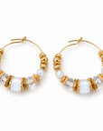 GAS BIJOUX - BOUCLES D’OREILLES CRÉOLES ALOHA DORÉES - BLANCHES