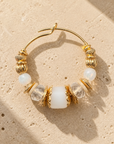 GAS BIJOUX - BOUCLES D’OREILLES CRÉOLES ALOHA DORÉES - BLANCHES