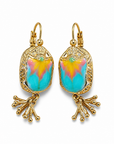 GAS BIJOUX - BOUCLES D’OREILLES SCARAMOUCHE DORÉES ÉMAILLÉES