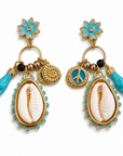 HYPNOCHIC - BOUCLES D’OREILLES COLLECTION MARÉE DORÉE - TURQUOISE