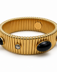 GAS BIJOUX - BRACELET STRADA MOYEN MODÈLE DORÉ - NOIR