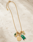 MADAMIRMAN - SAUTOIR CHARMS DORÉ - POISSON MALCHITE