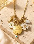 MADAMIRMA - SAUTOIR CHARMS DORÉS - FLEUR HOWLITE