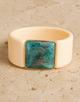 GAS BIJOUX - BRACELET ARTY ACÉTATE IVOIRE - PIERRE APATITE