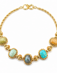 GAS BIJOUX - COLLIER AMARANTE CABOCHONS MULTICOLORE - PIERRES NATURELLES