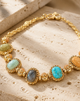 GAS BIJOUX - COLLIER AMARANTE CABOCHONS MULTICOLORE - PIERRES NATURELLES