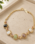 GAS BIJOUX - COLLIER AMARANTE CABOCHONS MULTICOLORE - PIERRES NATURELLES