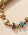 GAS BIJOUX - COLLIER AMARANTE CABOCHONS MULTICOLORE - PIERRES NATURELLES