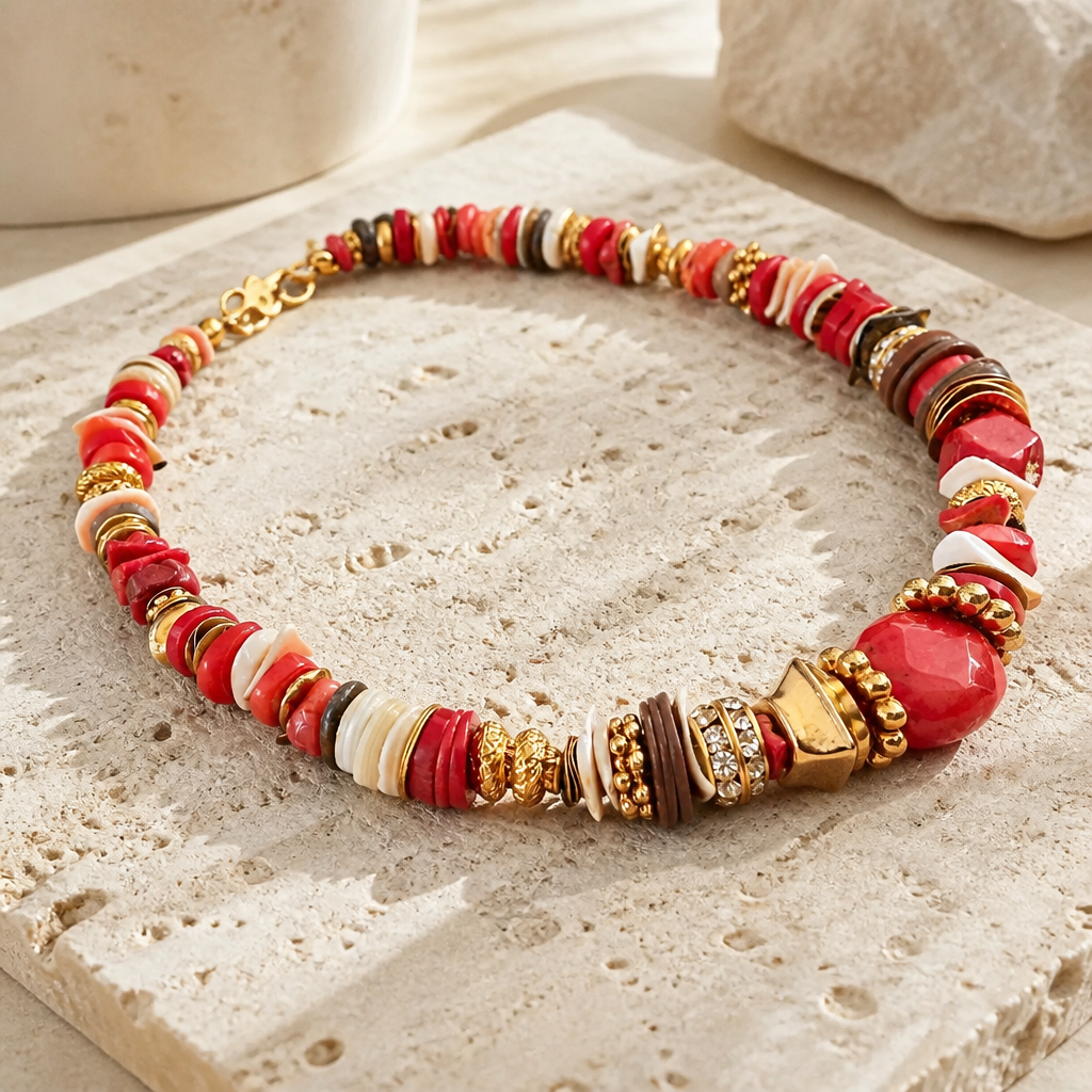 GAS BIJOUX - COLLIER ALOHA GRAND MODELE - PIERRES NATURELLES