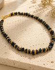 GAS BIJOUX - COLLIER ALOHA PETIT MODÈLE MÉTAL DORÉ - ONYX NOIR