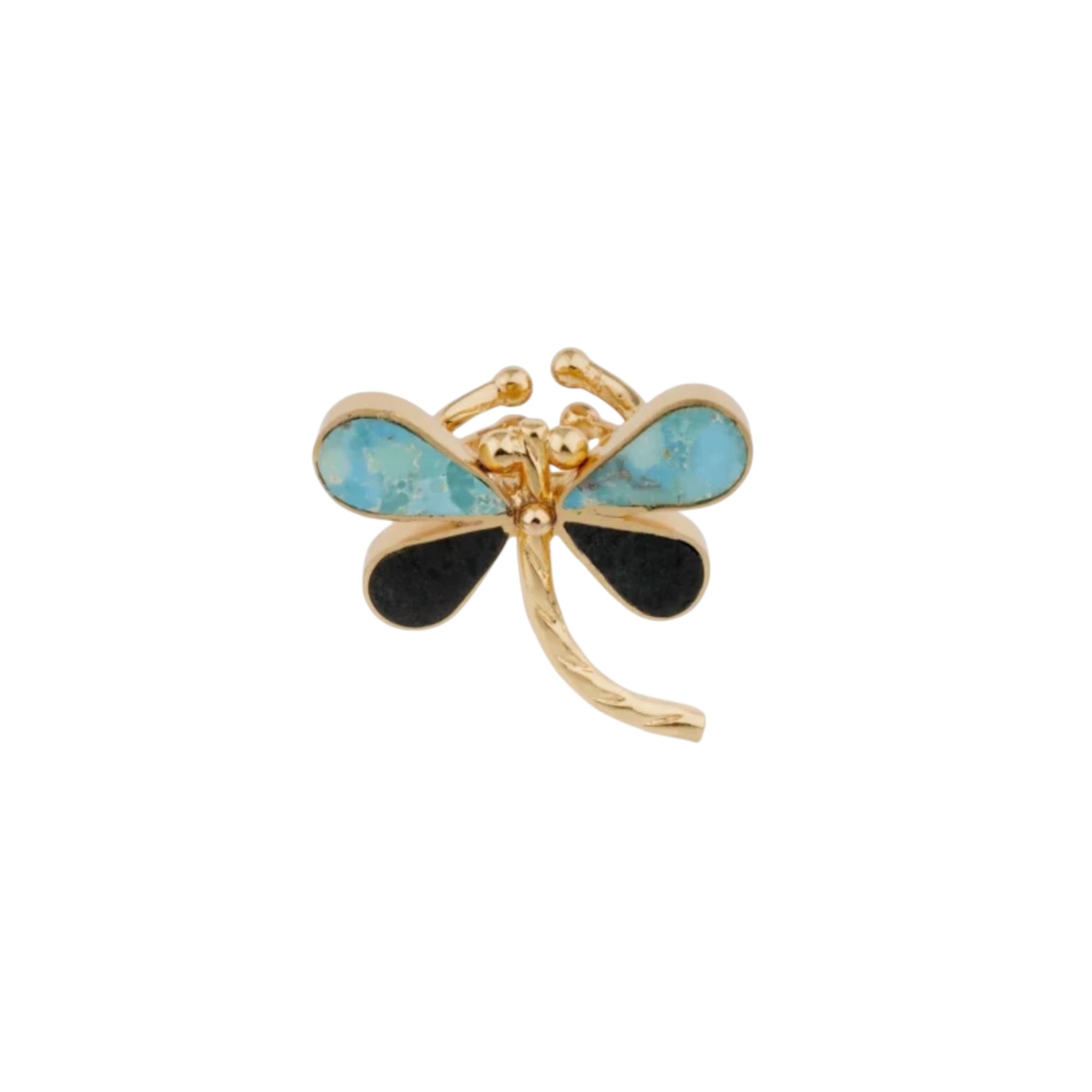 GAS BIJOUX - BAGUE LIBELULA DOREE - TURQUOISE