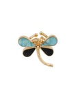 GAS BIJOUX - BAGUE LIBELULA DOREE - TURQUOISE