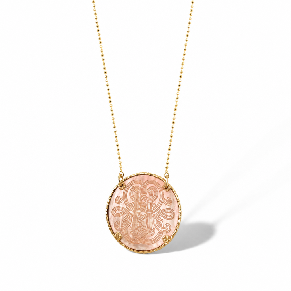 GAS BIJOUX - COLLIER SUN DIVA GRAND MODELE - NACRE GRISE