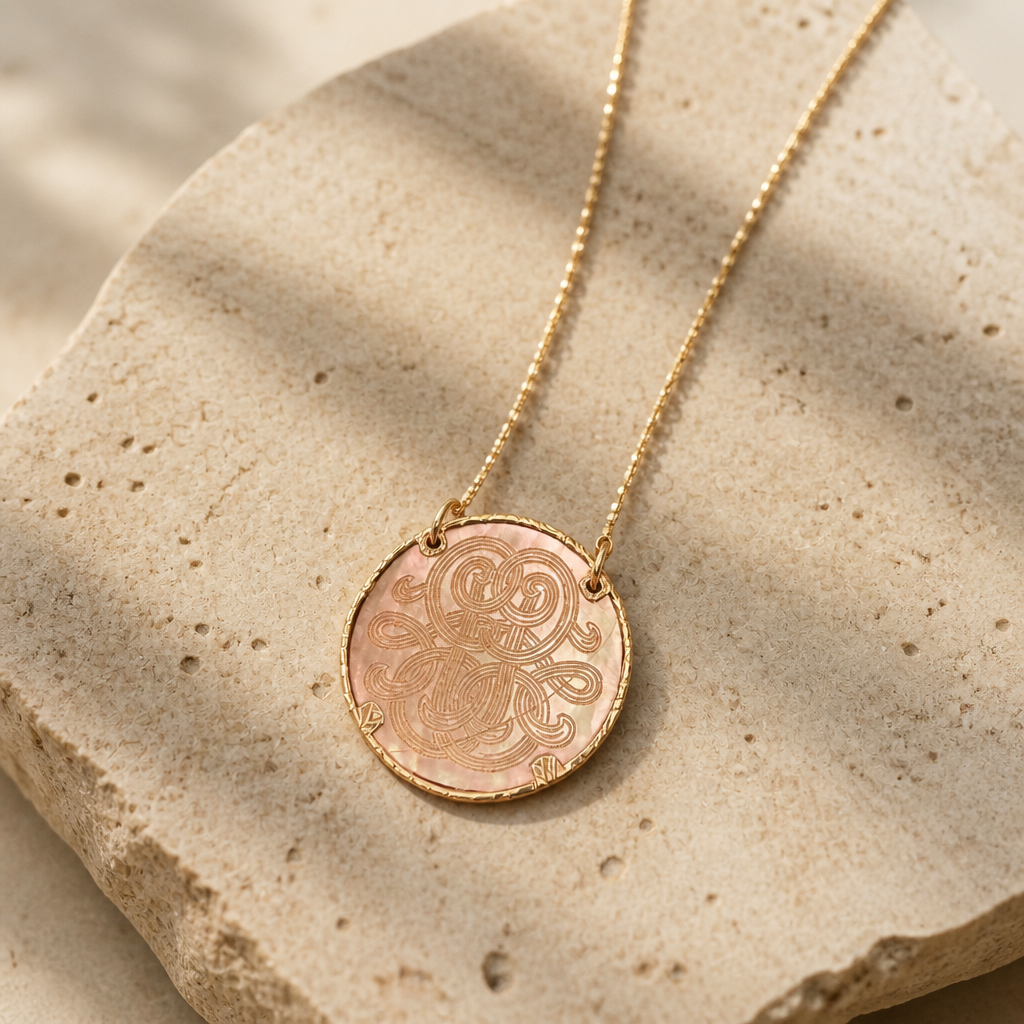 GAS BIJOUX - COLLIER SUN DIVA GRAND MODELE - NACRE GRISE