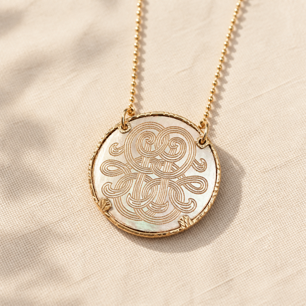 GAS BIJOUX - COLLIER SUN DIVA GRAND MODELE - NACRE GRISE