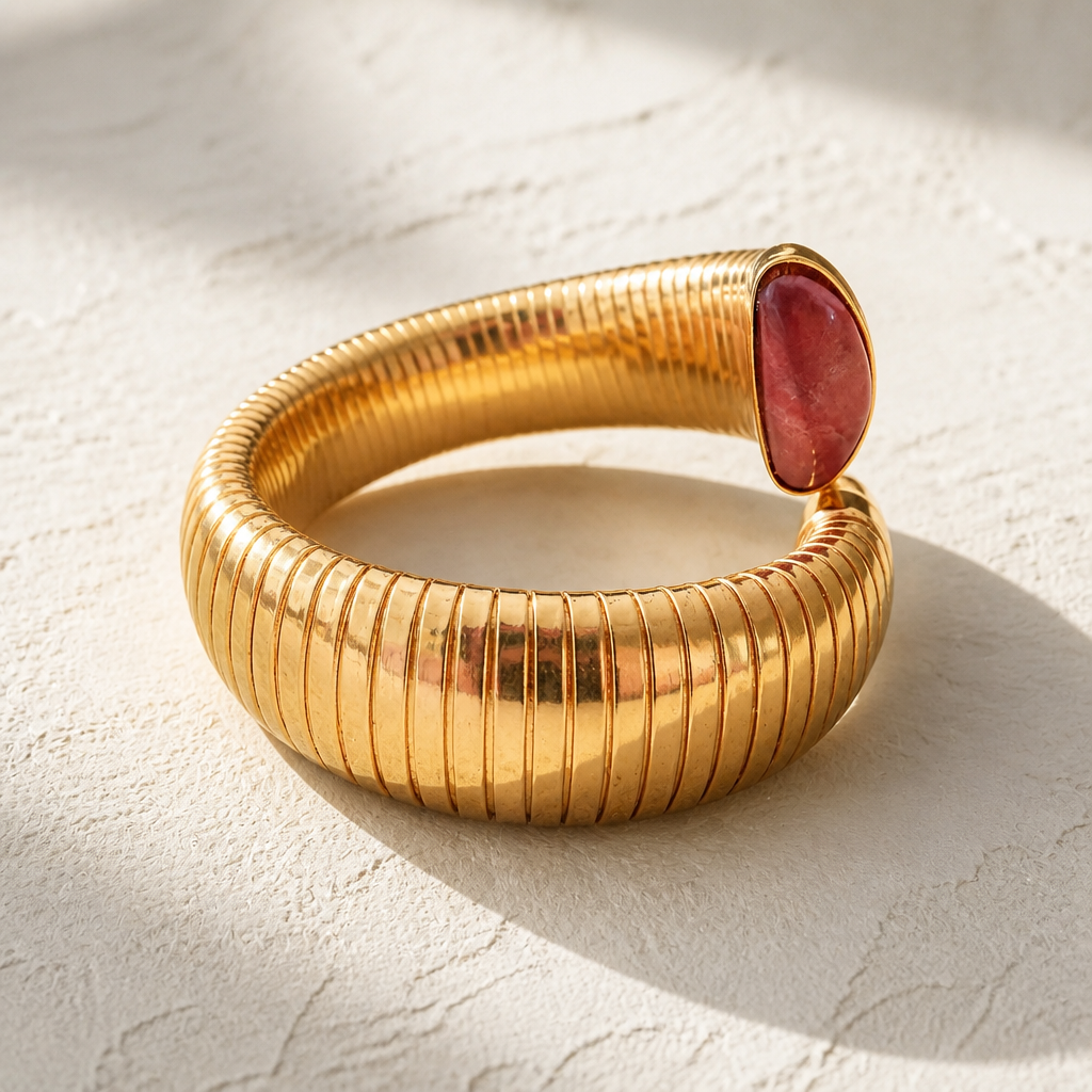 GAS BIJOUX - BRACELET ANTIGONE DORÉ - JASPE
