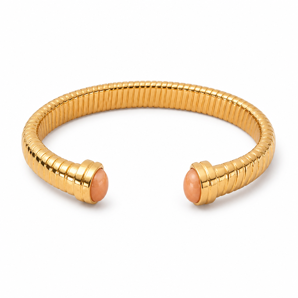 GAS BIJOUX - BRACELET JONC ANTIGONE DORÉ - JASPE