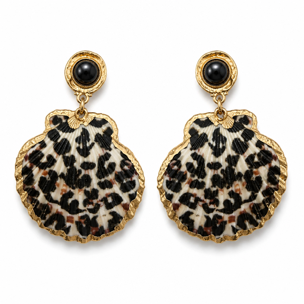 GAS BIJOUX - BOUCLES D'OREILLES SHELL WILD DORÉES - NEW COLOR