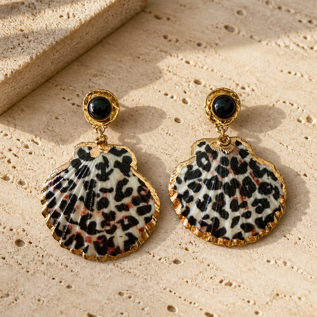 GAS BIJOUX - BOUCLES D'OREILLES SHELL WILD DORÉES - NEW COLOR