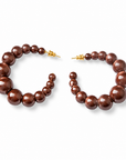 GAS BIJOUX - BOUCLES D'OREILLES CREOLES ANDY PETIT MODELE - ACETATE MARRON