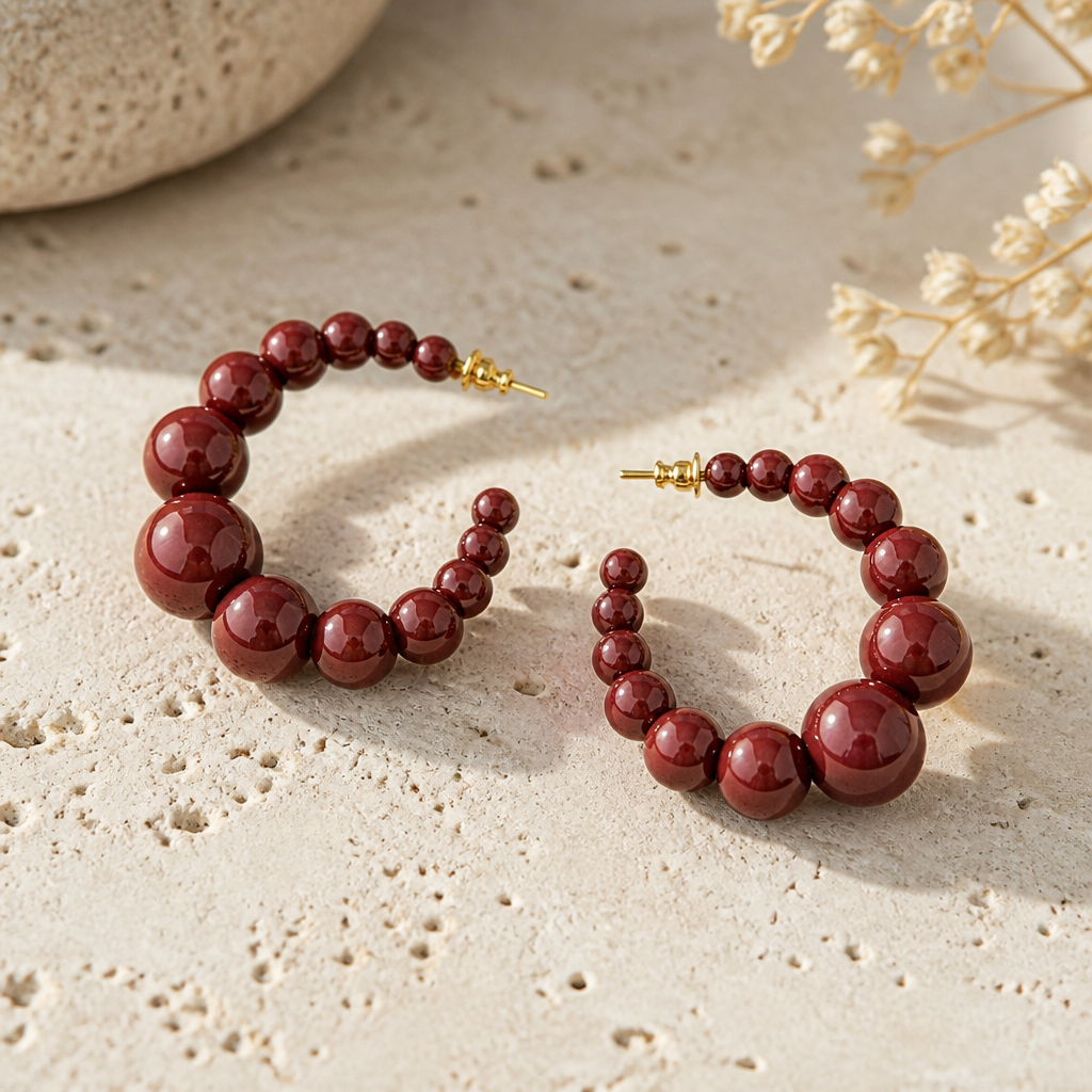 GAS BIJOUX - BOUCLES D'OREILLES CREOLES ANDY PETIT MODELE - ACETATE MARRON