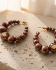 GAS BIJOUX - BOUCLES D'OREILLES CREOLES ANDY PETIT MODELE - ACETATE MARRON