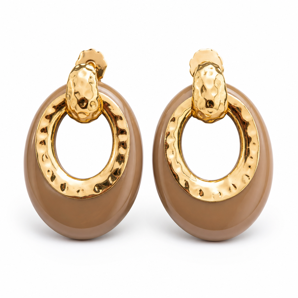 GAS BIJOUX - BOUCLES D'OREILLES DORÉES SELVA PETIT MODÈLE - SELVA KAKI
