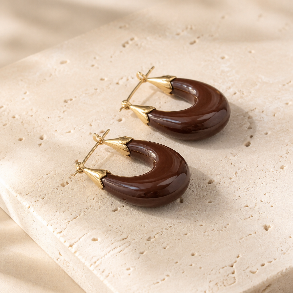GAS BIJOUX - BOUCLES D'OREILLES ECUME PETITS MODELES - ACETATE - 7 COULEURS