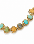 GAS BIJOUX - BRACELET AMARANTE MULTICOLRE GRAND MODELE METAL DORÉ