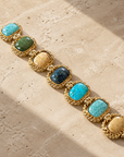 GAS BIJOUX - BRACELET AMARANTE MULTICOLRE GRAND MODELE METAL DORÉ